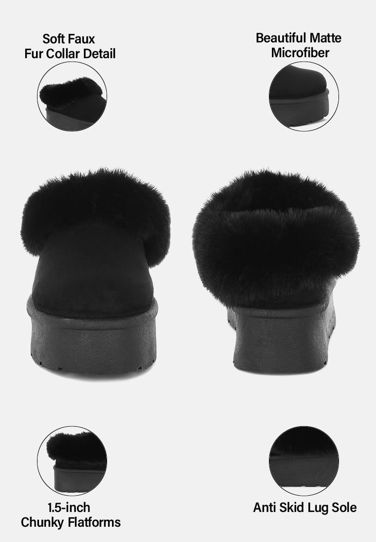 aniso faux fur slip on snow boots#color_black