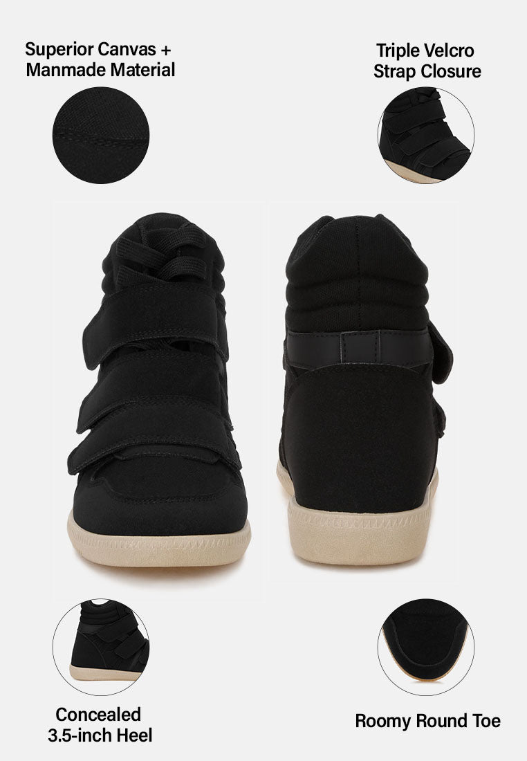 hidden wedge high-top sneakers by ruw#color_black-patent