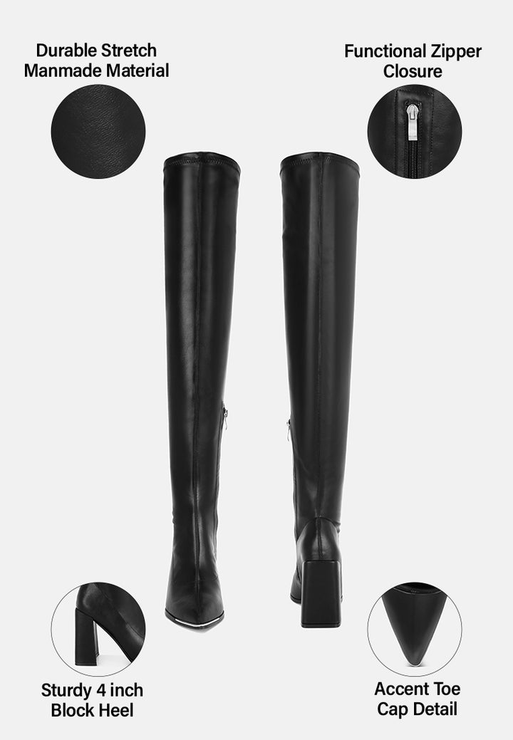 veronica block heel long boots#color_black-smooth