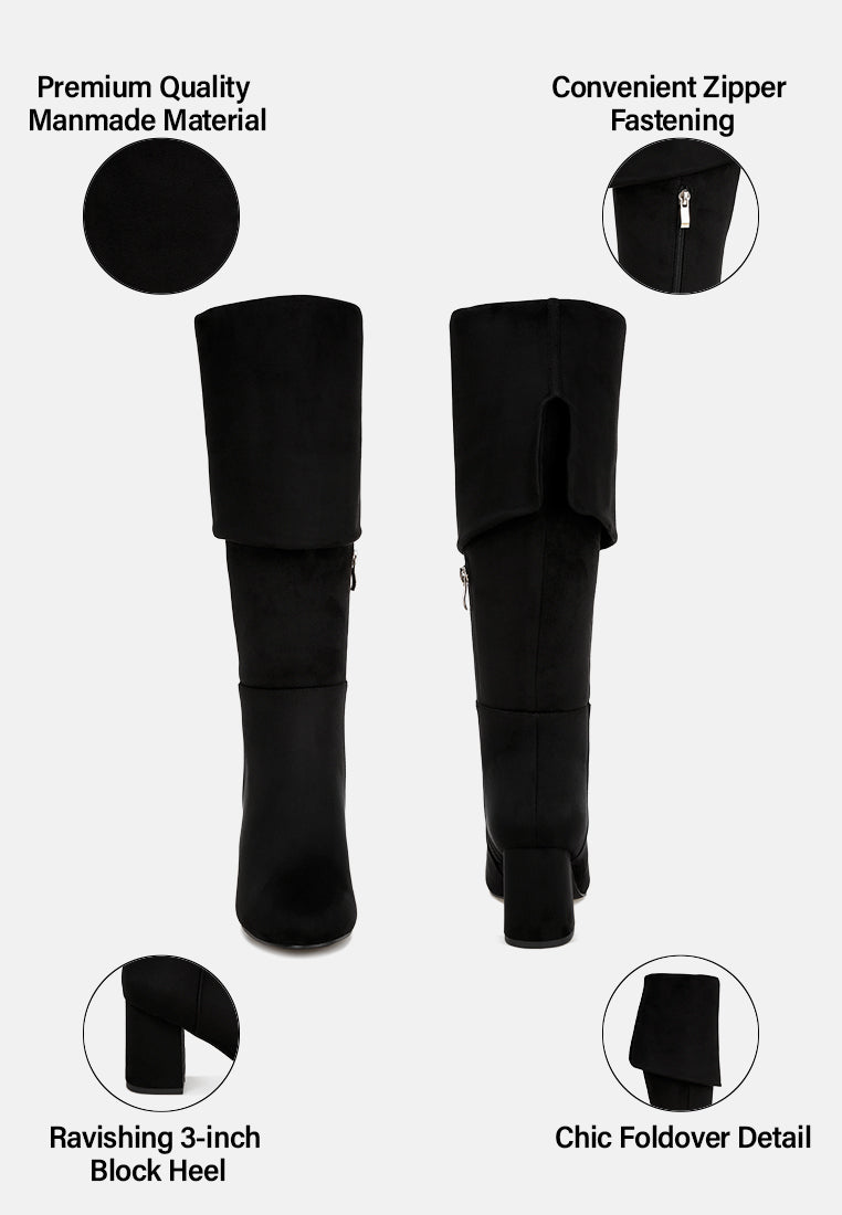 Celina Foldover Long Boots#color_black-suede