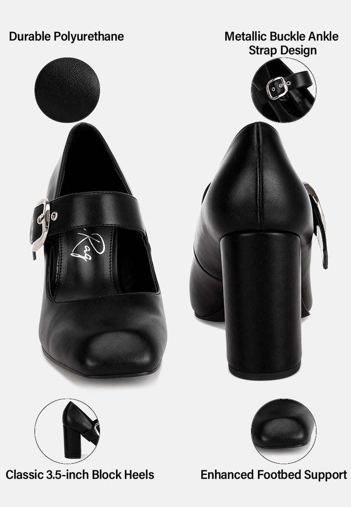 Mayuza Square Toe Strap Sandals#color_black-smooth