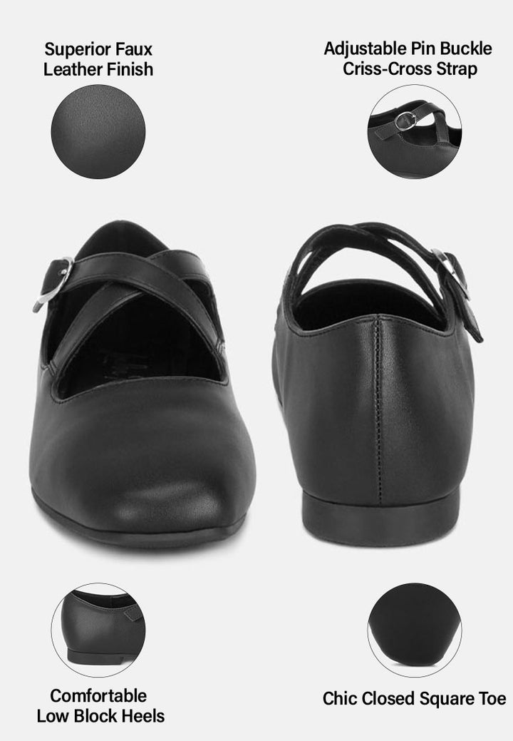 vonily criss cross straps ballet flats#color_black