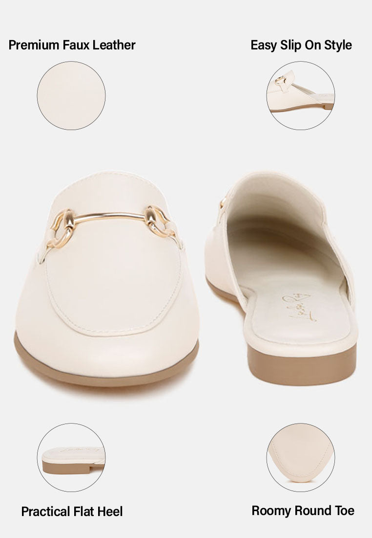 horsebit accent flat mules#color_ivory-smooth