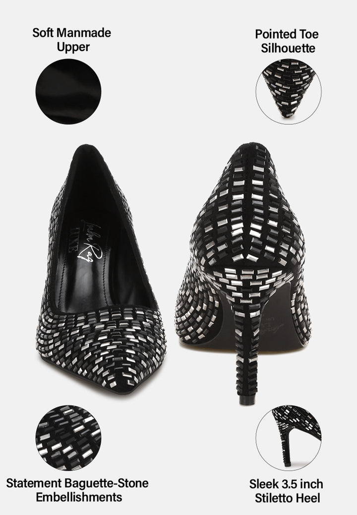 elodie rhinestones embellished pump heels#color_black-suede