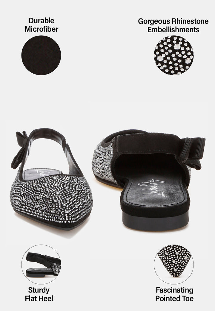Firdisi Rhinestones Detail Flat Sandals#color_silver