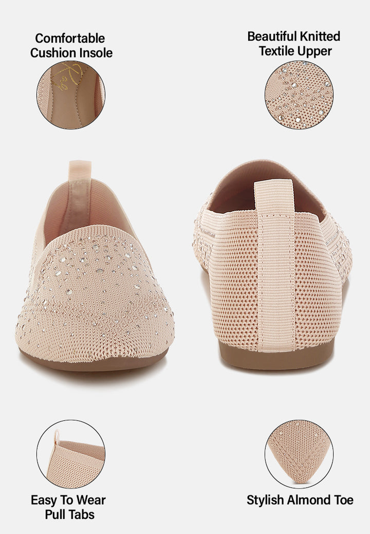 abedi rhinestone embellished pull tab loafers#color_beige