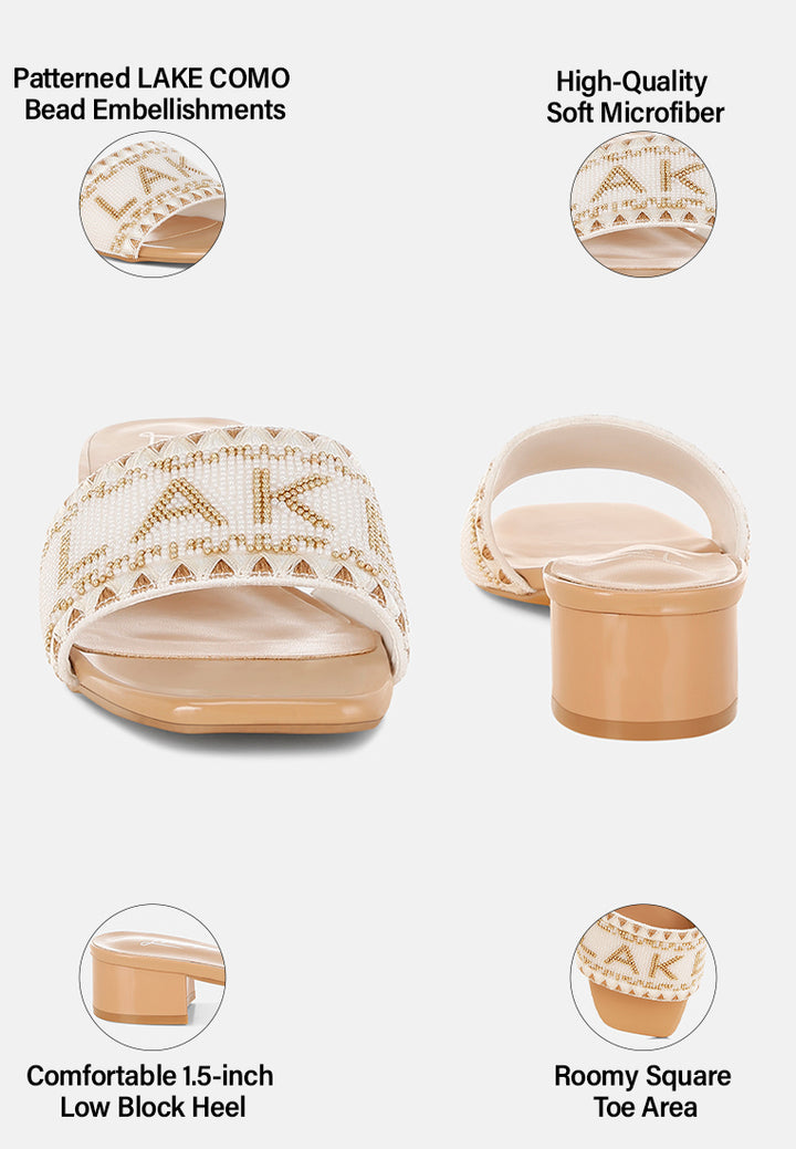 bead-studded slip-on heels by ruw#color_beige