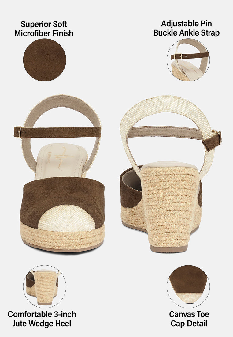 Women Soft Microfiber Espadrille Wedges