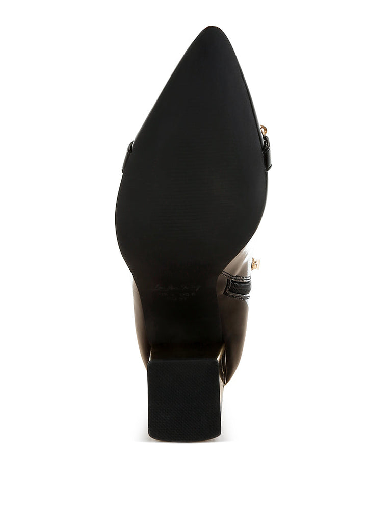 metallic chain detail boots by ruw#color_black