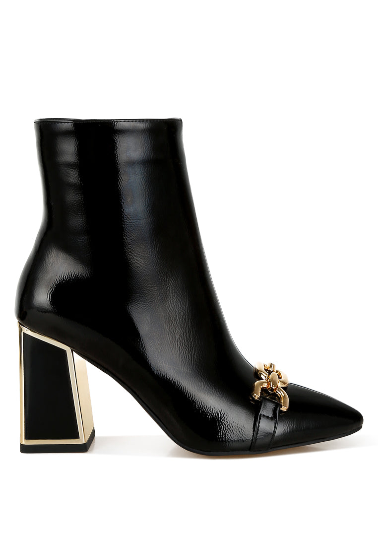 metallic chain detail boots by ruw#color_black