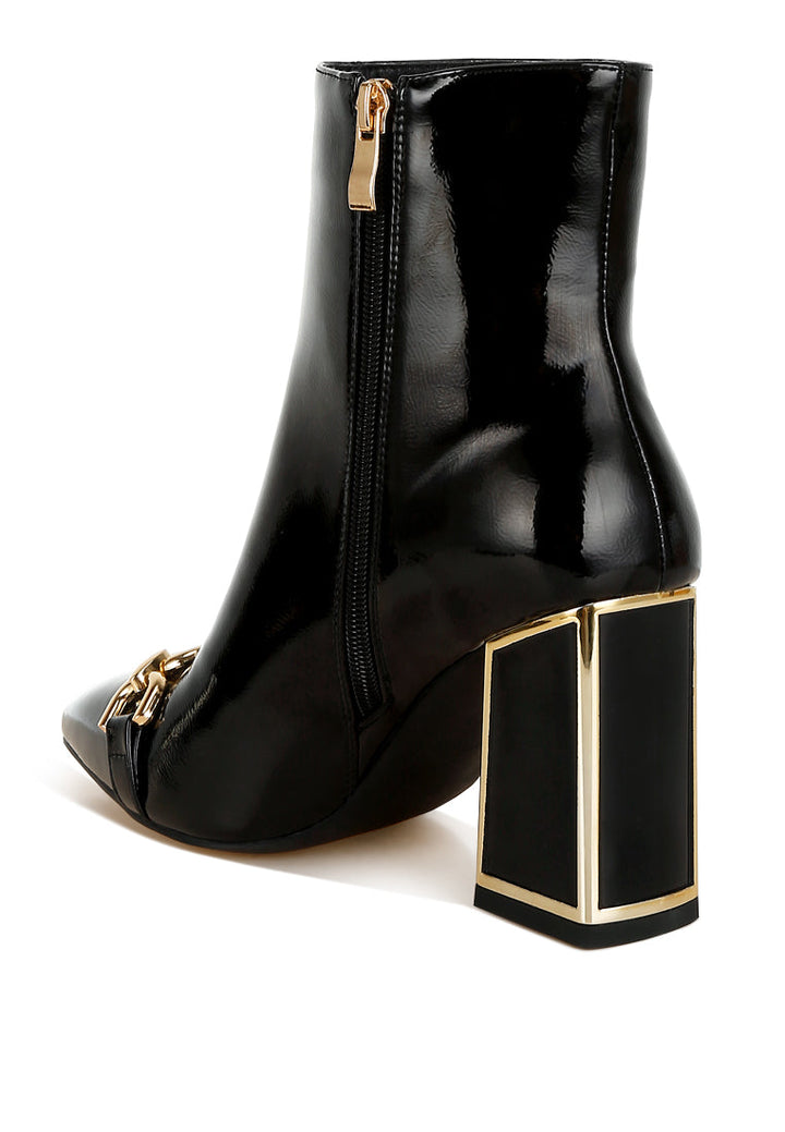 metallic chain detail boots by ruw#color_black