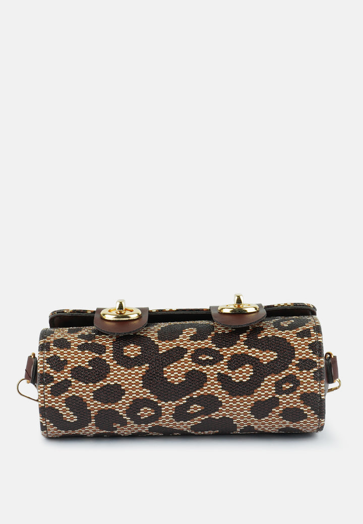 printed sling bag#color_brown