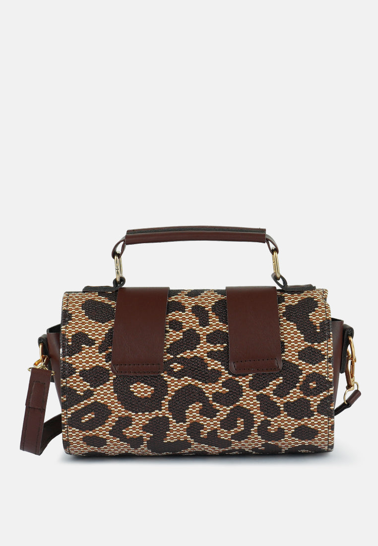 printed sling bag#color_brown