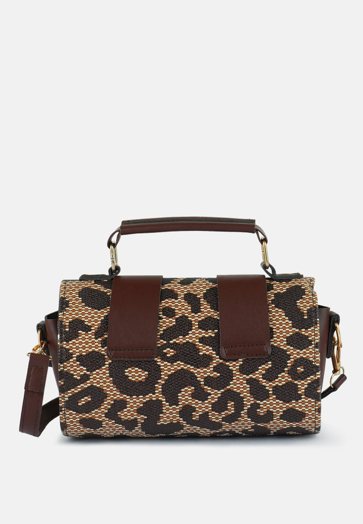 printed sling bag#color_brown