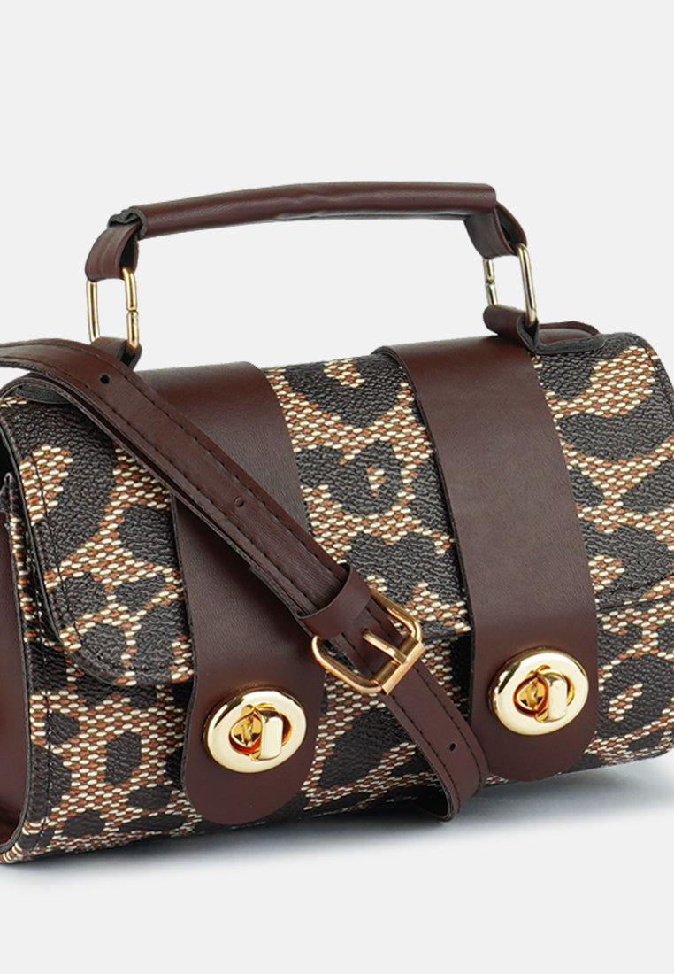 printed sling bag#color_brown