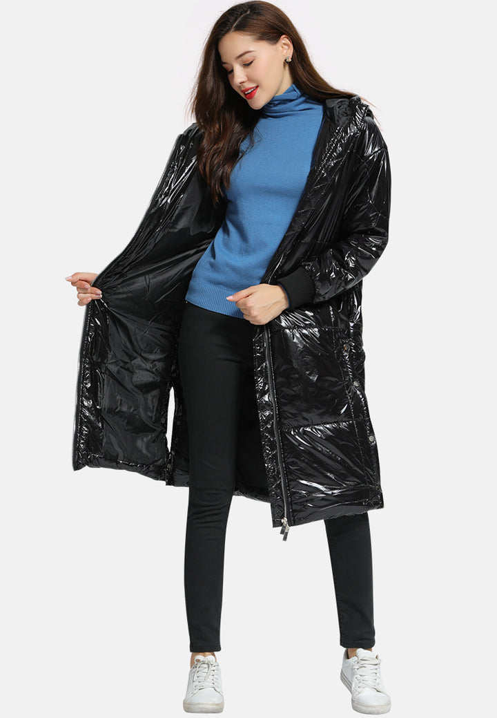 puffer long coat#color_black