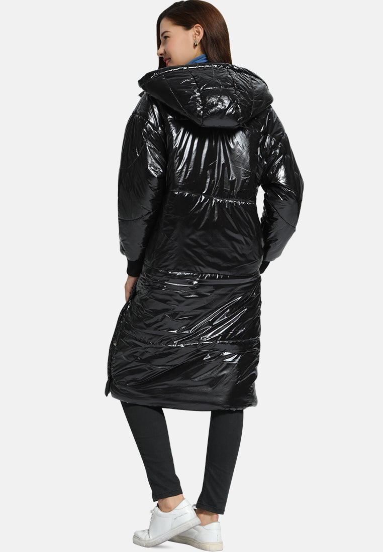 puffer long coat#color_black