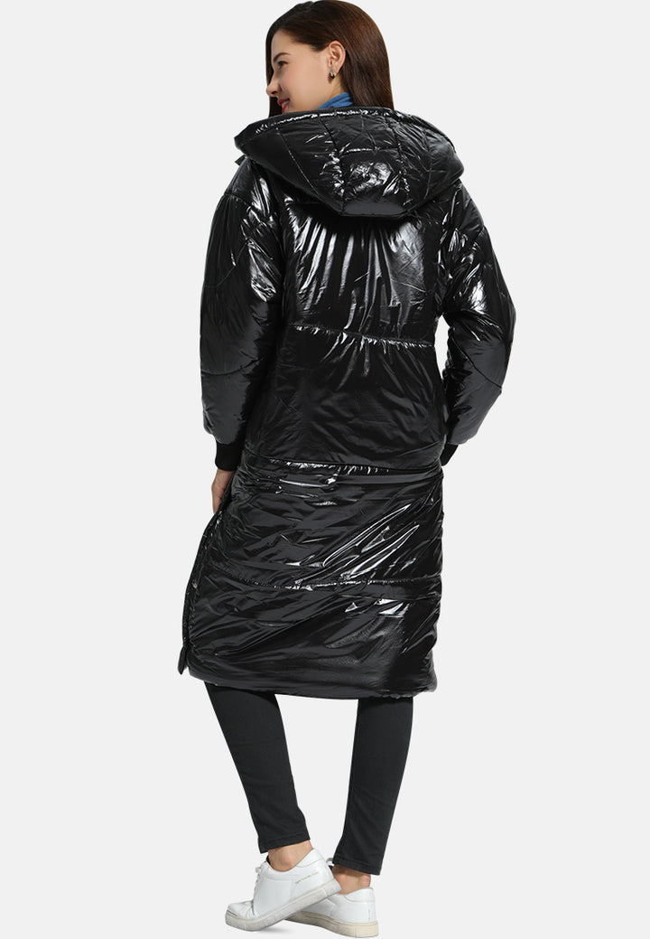 puffer long coat#color_black