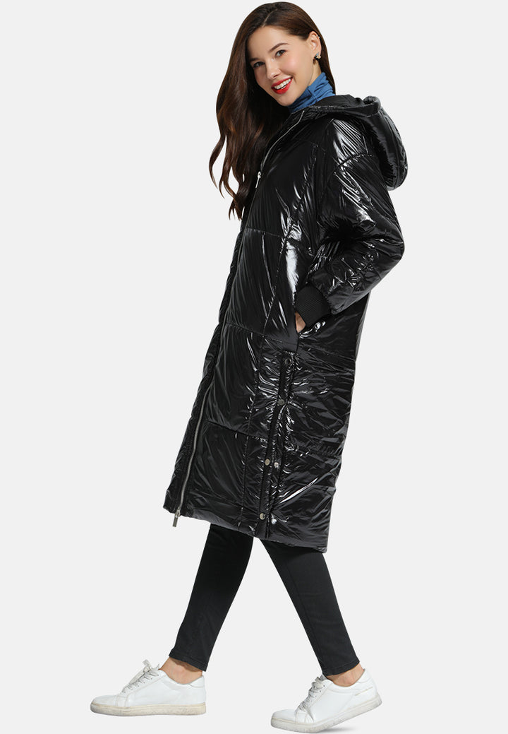 puffer long coat#color_black
