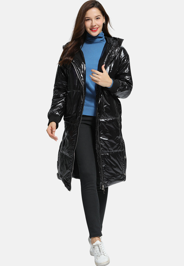 puffer long coat#color_black