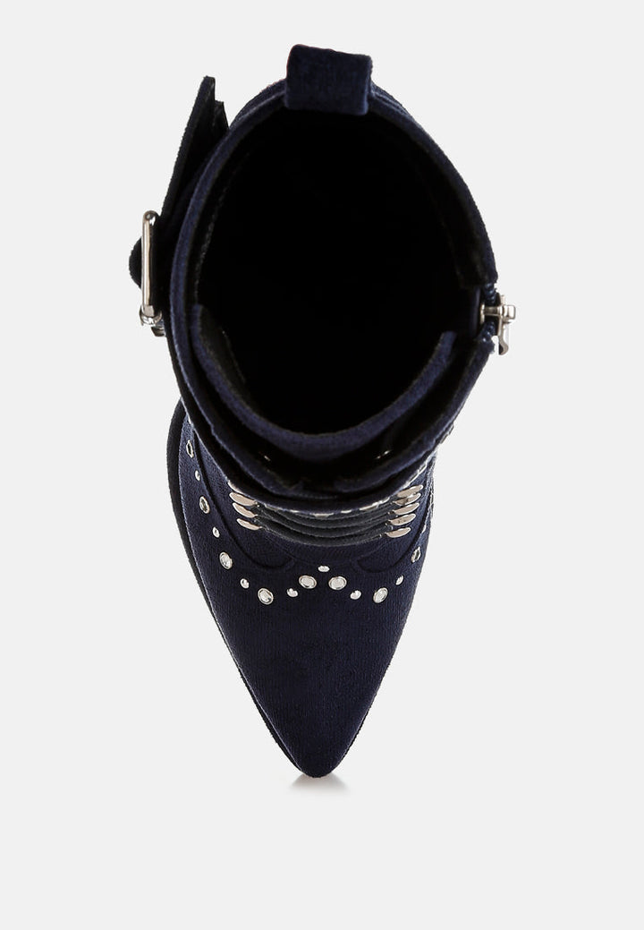 harness detail lace up boots by ruw#color_navy