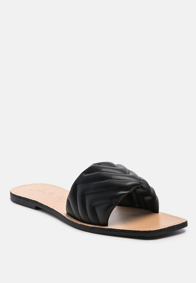 quilted flat slides#color_black