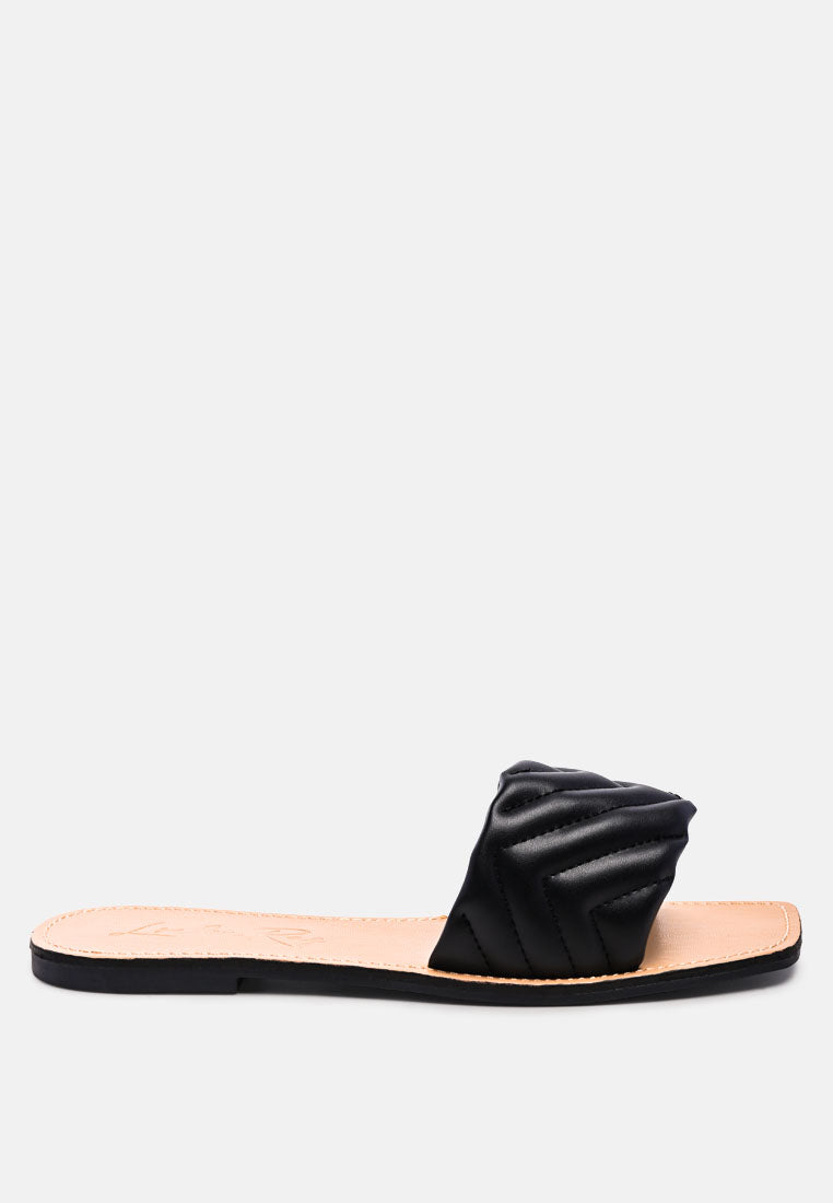quilted flat slides#color_black