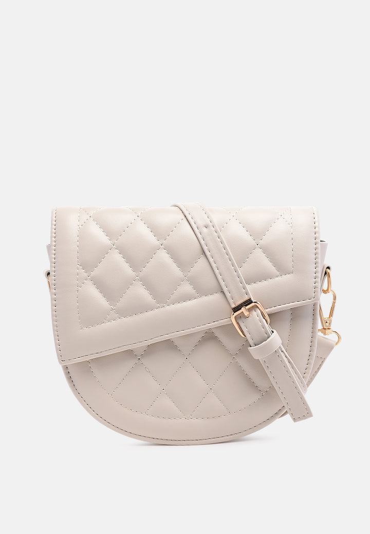 quilted saddle sling bag#color_white
