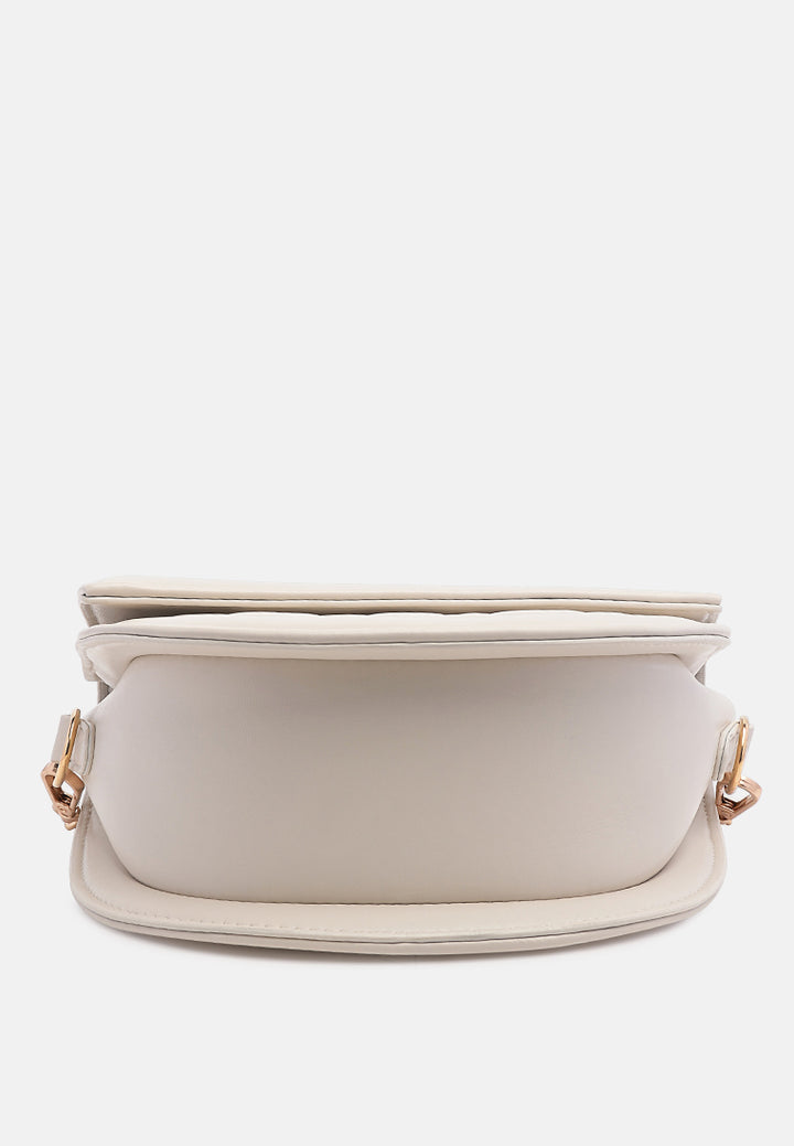 quilted saddle sling bag#color_white