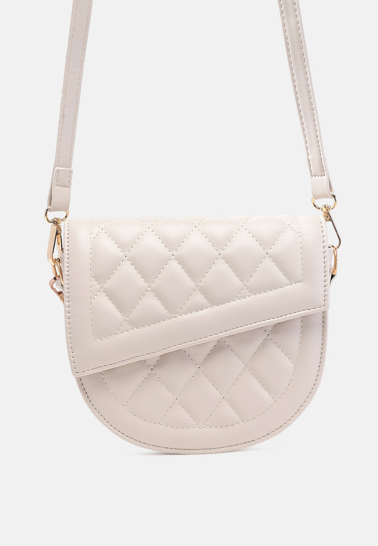 quilted saddle sling bag#color_white