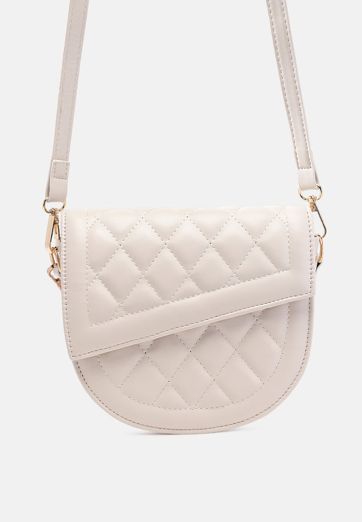 quilted saddle sling bag#color_white