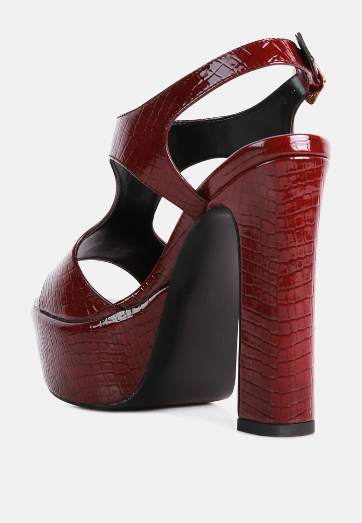 croft croc high heeled cut out sandals by ruw#color_burgundy