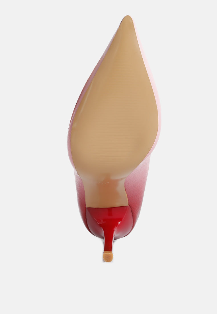 daddario ombre mid heel pumps#color_red