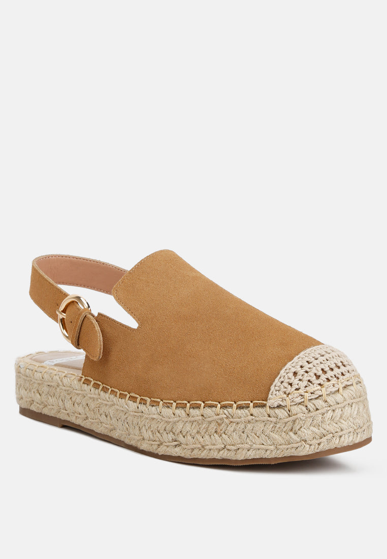 suede slingback strap espadrilles by ruw#color_tan