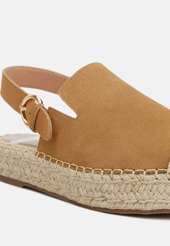 suede slingback strap espadrilles by ruw#color_tan