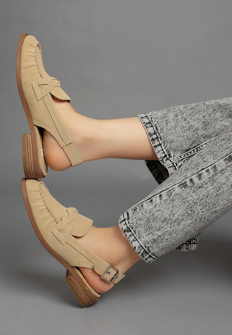 woven strap slingback loafers by ruw#color_beige