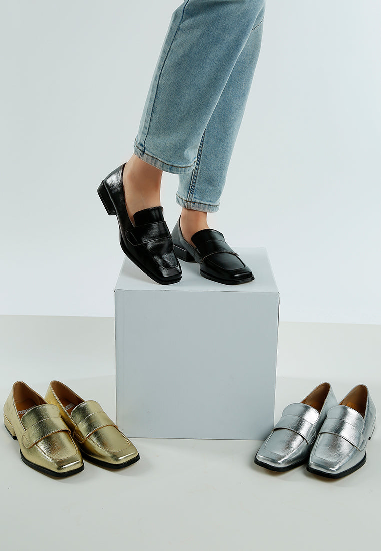 metallic penny loafers by ruw
#color_gold