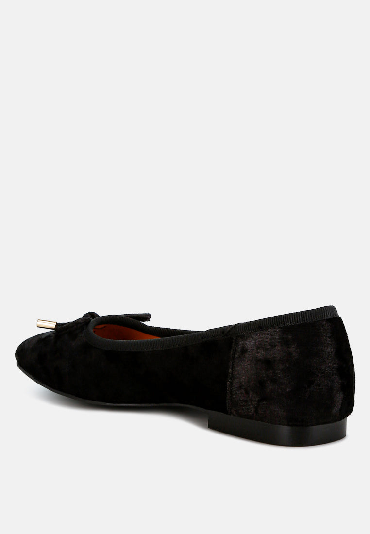 velvet bow ballerinas by ruw color_black