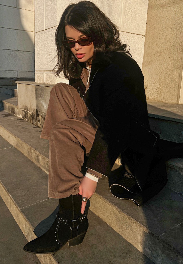 studded suede ankle boots by ruw#color_black