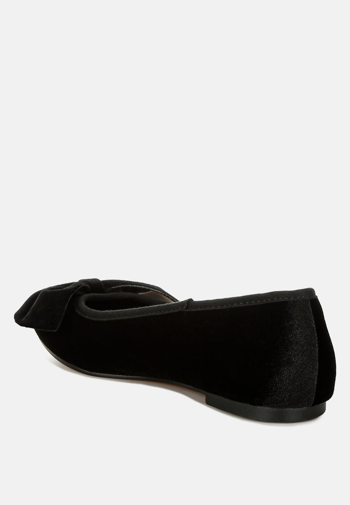 luxurious velvet bow ballerinas by ruw#color_black