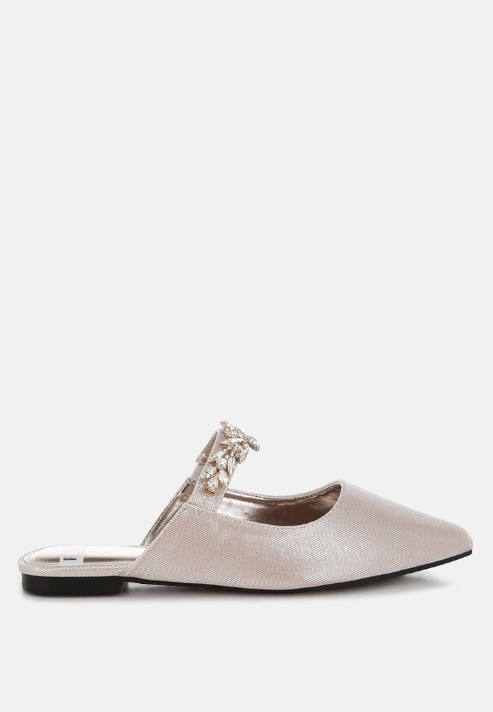 diamante strap glitter mules by ruw#color_beige