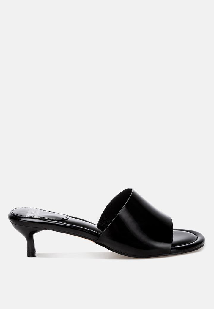 Vizzini Kitten Heel Sandals#color_black Patent Manmade Leather