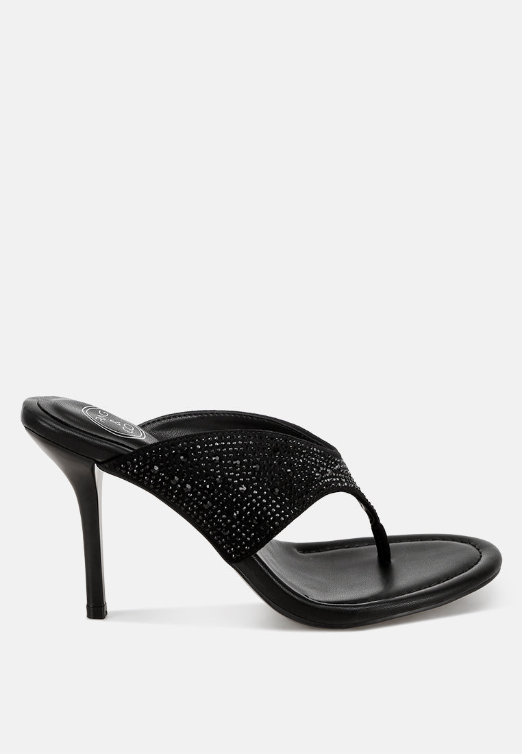 Roseus Rhinestone Accent Stiletto Heels#color_black