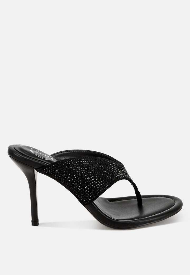 Roseus Rhinestone Accent Stiletto Heels#color_black