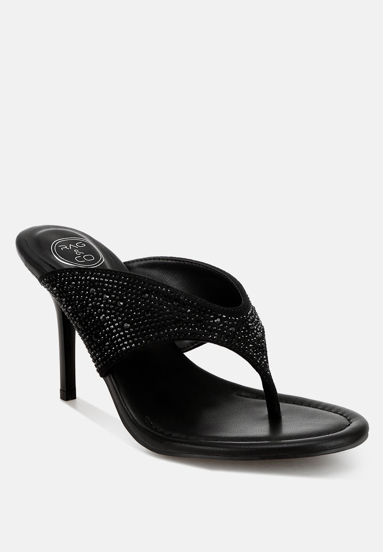 Roseus Rhinestone Accent Stiletto Heels#color_black