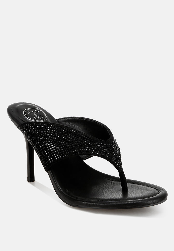 Roseus Rhinestone Accent Stiletto Heels#color_black