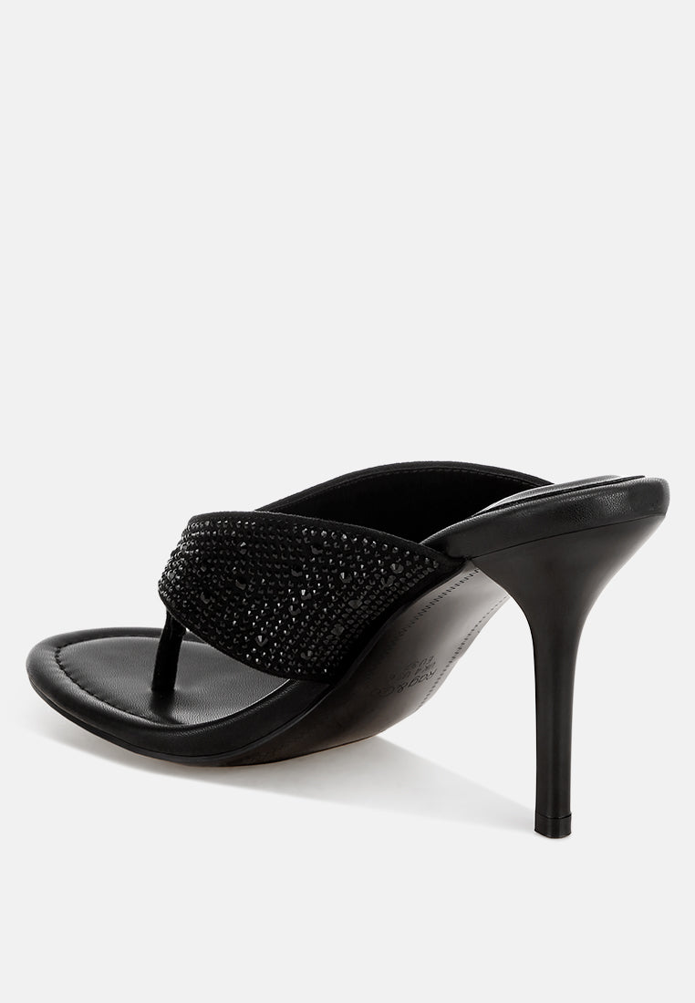 Roseus Rhinestone Accent Stiletto Heels#color_black