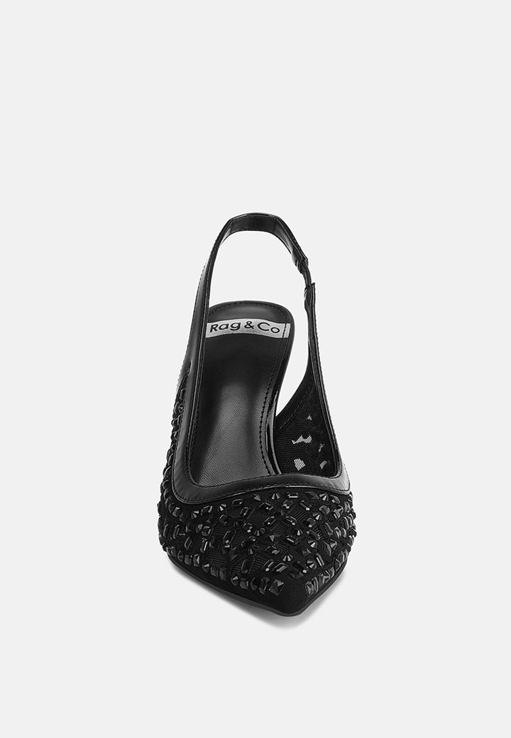 orvana diamante embellished slingback sandals#color_black-patent