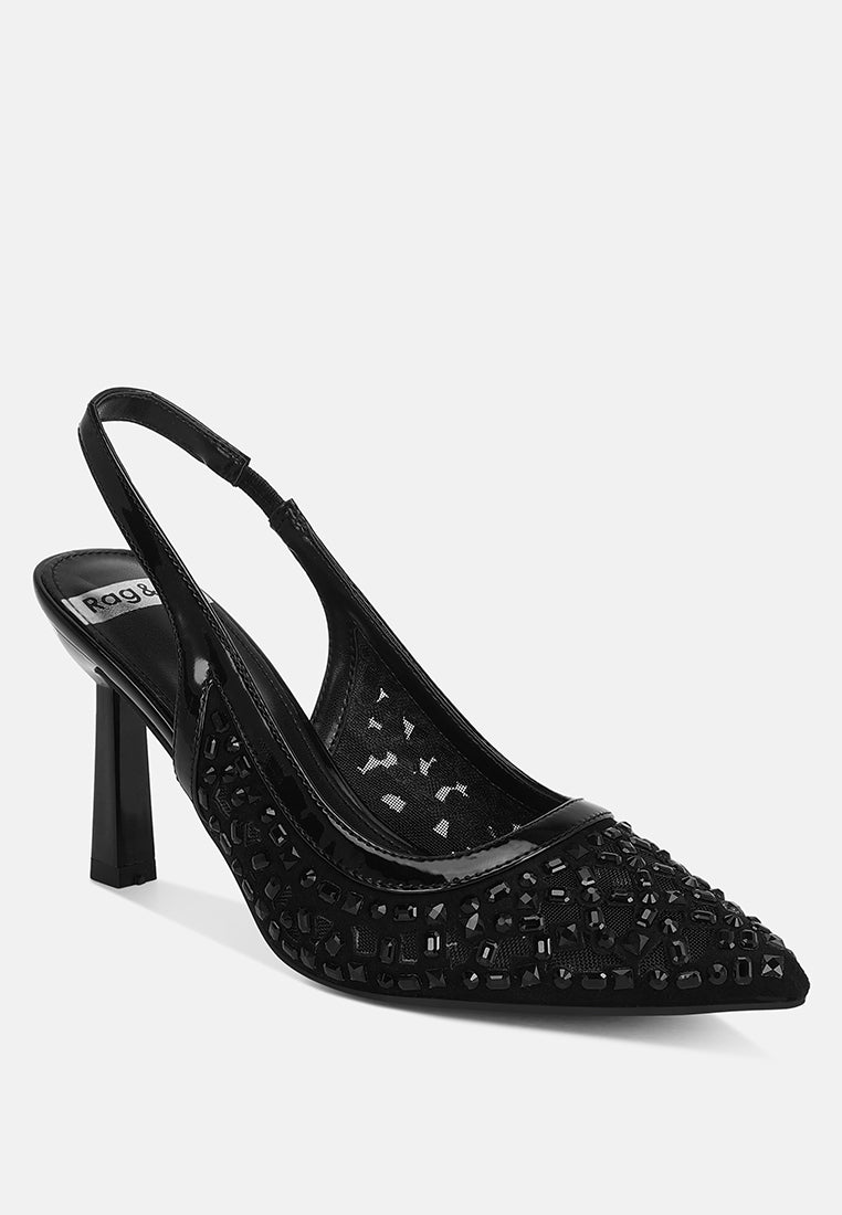 orvana diamante embellished slingback sandals#color_black-patent