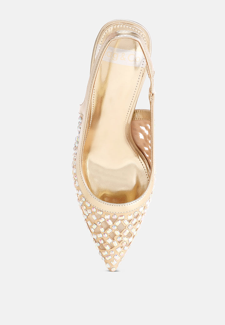 orvana diamante embellished slingback sandals#color_gold-metalic